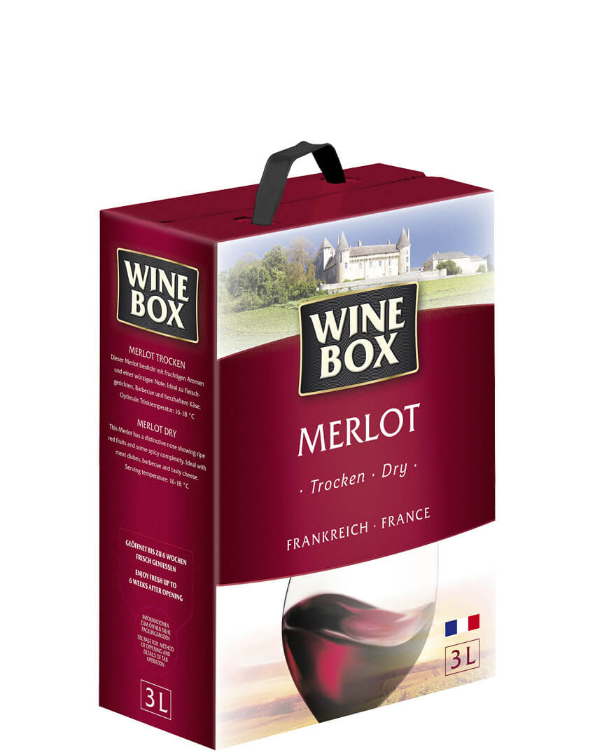 WineBox Merlot trocken 2019 Bag-in-Box 3 Liter