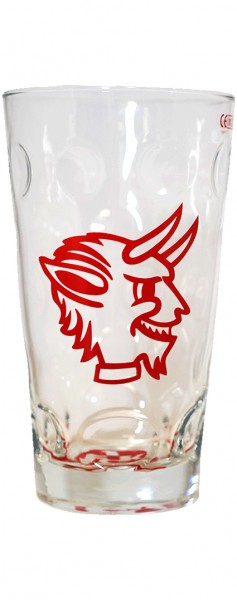 FCK Dubbeglas Teufelskopf mit Bodenlogo 0,5l