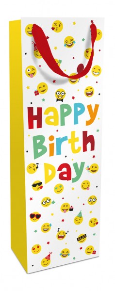 Geschenktasche Birthday Smileys 12x36x8cm