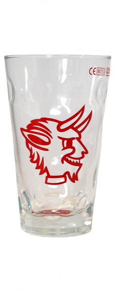 FCK Dubbeglas klein Teufelskopf mit Bodenlogo 0,25l